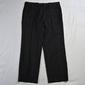 Byron 38 x 30 Gray Glenn Plaid‎ Straight Wool Mens Dress Pants